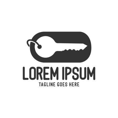 Vintage Retro Simple Minimalist Key Chain Icon Illustration Logo Design Vectorのイラスト素材