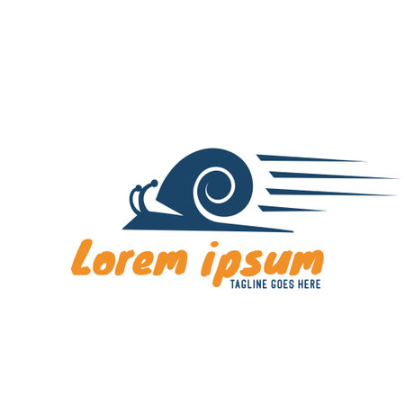 Simple Minimalist Quick Fast Gastropod Snail Slug Turbo Logo Design Vectorのイラスト素材