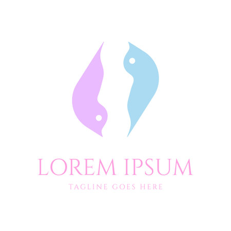 Twin Simple Minimalist Little Bird Nestling Cheeper Star Logo for Nutrition Design Vectorのイラスト素材