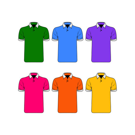 Collection Flat Style of Men Boys Fashion Cloth T-Shirt wear Wardrobe Apparel Design Illustration Vectorのイラスト素材