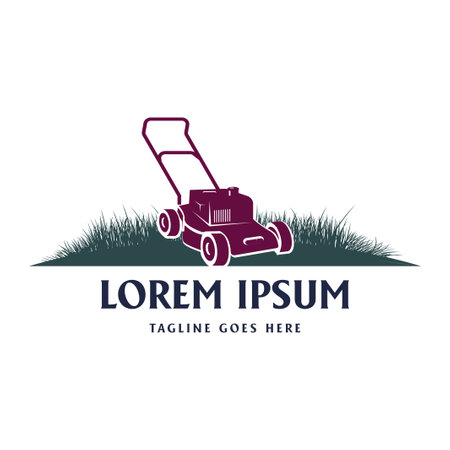 Simple Minimalist Lawn Mower or Cutter Grass for Machine Product or Home Service Design Vectorのイラスト素材