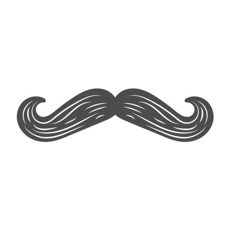Simple Minimalist Classic Old Nobleman Mustache Stash Icon Symbol Illustration Design Vectorのイラスト素材