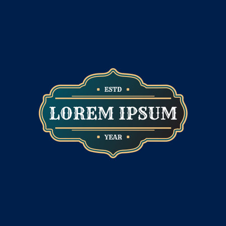 Vintage Decorative Frame Badge Label Emblem With Ornamental Border Designのイラスト素材