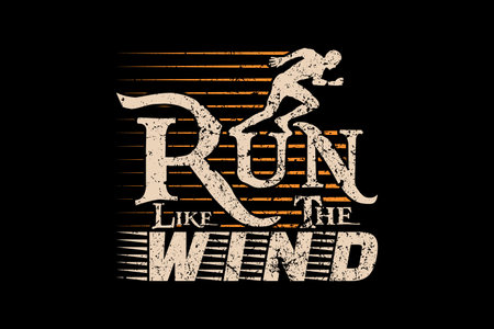 Run like Wind quote graphic vector t-shirt design, typography, motivational, run, runner running t shirt for you. Ready to printのイラスト素材