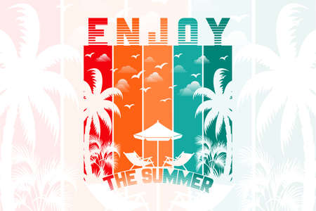 Enjoy the summer t shirt designのイラスト素材
