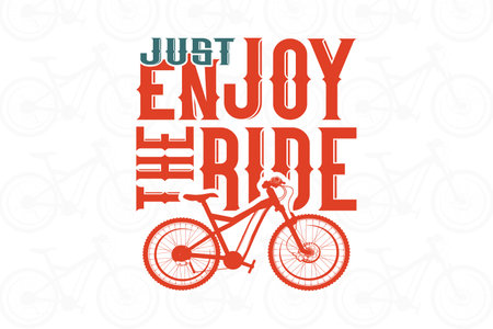 just enjoy the ride bicycle t shirt design vector illustrationのイラスト素材