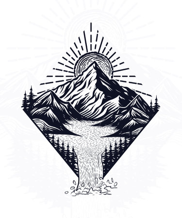 Explore more adventure line art t shirt design illustrationのイラスト素材