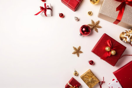 Present and gift decorative isolated background with copy space compositionの素材