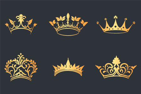 Silhouettes crowns set Illustration vector design collectionのイラスト素材