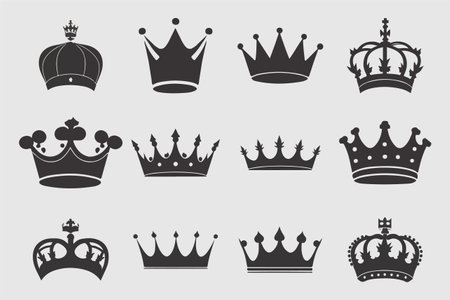 Silhouettes crowns set Illustration vector design collectionのイラスト素材