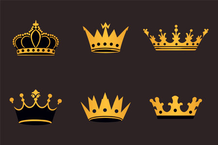 Silhouettes crowns set Illustration vector design collectionのイラスト素材