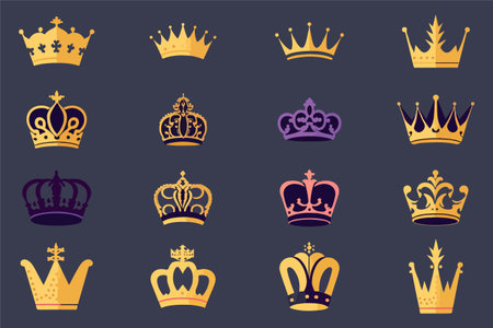 Silhouettes crowns set Illustration vector design collectionのイラスト素材