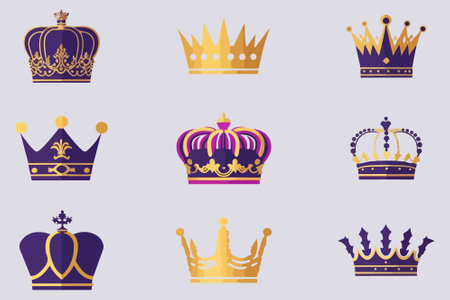 Silhouettes crowns set Illustration vector design collectionのイラスト素材