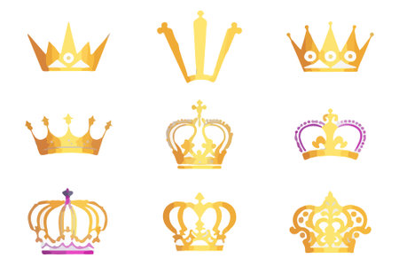 Silhouettes crowns set Illustration vector design collectionのイラスト素材