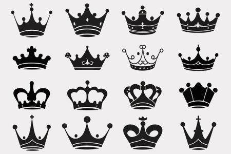 Silhouettes crowns set Illustration vector design collectionのイラスト素材