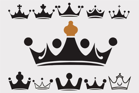 Silhouettes crowns set Illustration vector design collectionのイラスト素材