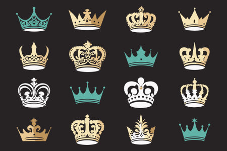 Silhouettes crowns set Illustration vector design collectionのイラスト素材
