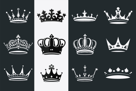 Silhouettes crowns set Illustration vector design collectionのイラスト素材