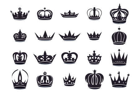 Silhouettes crowns set Illustration vector design collectionのイラスト素材