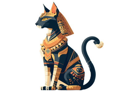 Pharaonic cat vector illustrationのイラスト素材
