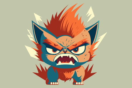 Angry cat vector illustrationのイラスト素材
