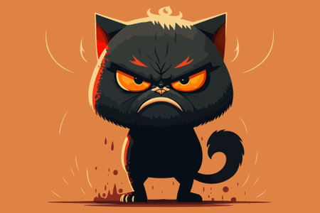 Angry cat vector illustrationのイラスト素材