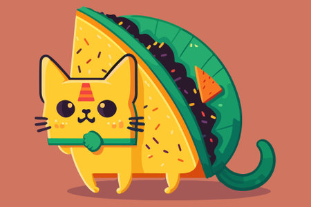 Cat Taco vector illustrationのイラスト素材