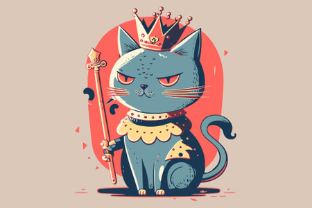 Queen Cat vector illustrationのイラスト素材