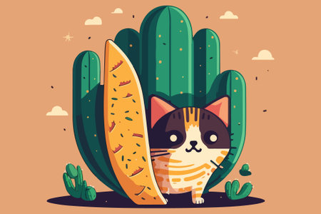 Cat Taco vector illustrationのイラスト素材