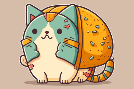 Cat Taco vector illustrationのイラスト素材