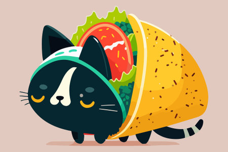 Cat Taco vector illustrationのイラスト素材