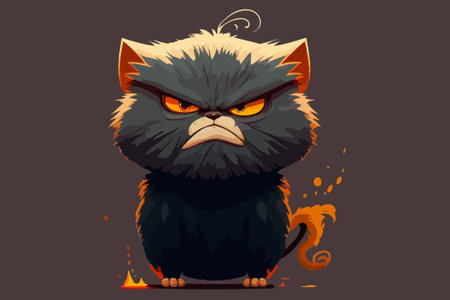 Angry cat vector illustrationのイラスト素材