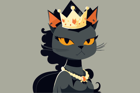 Queen Cat vector illustrationのイラスト素材