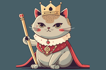 Queen Cat vector illustrationのイラスト素材