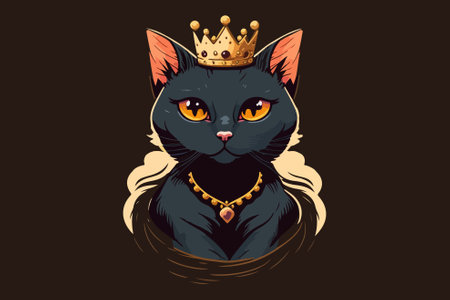 Queen Cat vector illustrationのイラスト素材