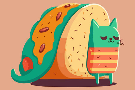Cat Taco vector illustrationのイラスト素材