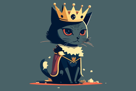 Queen Cat vector illustrationのイラスト素材