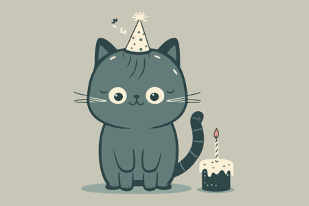 Cat Birthday vector illustrationのイラスト素材