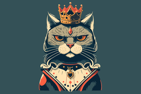 king Cat vector illustrationのイラスト素材