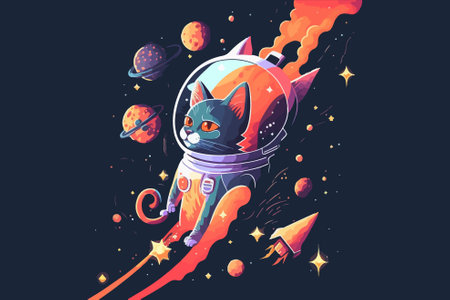 Cat Galaxy vector illustrationのイラスト素材