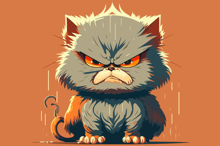 Angry cat vector illustrationのイラスト素材