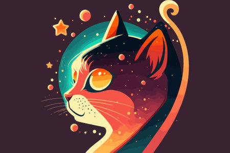 Cat Galaxy vector illustrationのイラスト素材
