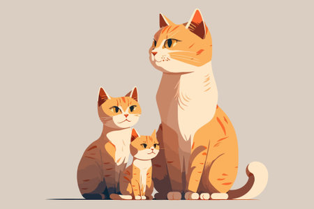 Family Cats vector illustrationのイラスト素材