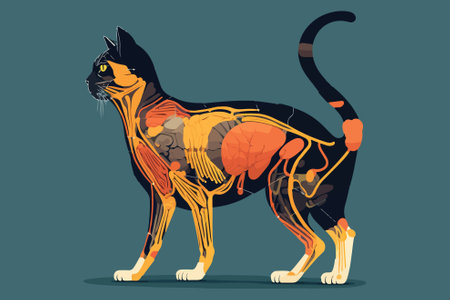 Cat Anatomy vector illustrationのイラスト素材