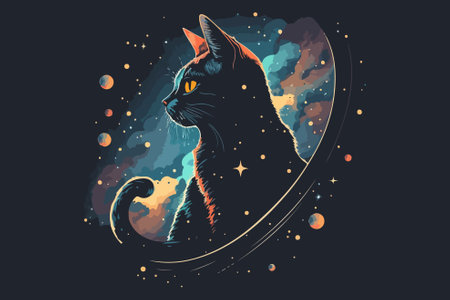 Cat Galaxy vector illustrationのイラスト素材