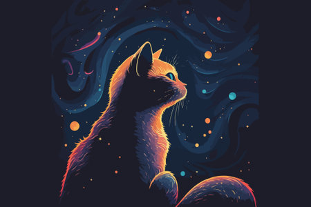 Cat Galaxy vector illustrationのイラスト素材