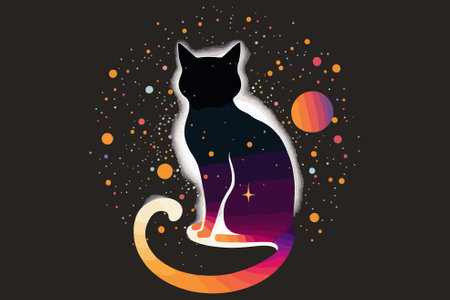 Cat Galaxy vector illustrationのイラスト素材