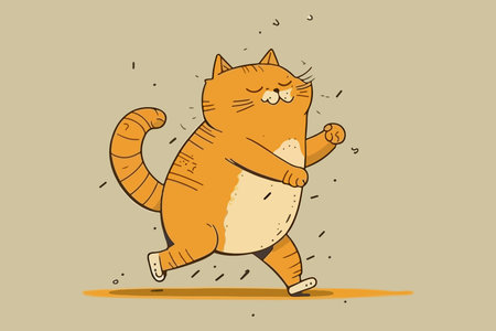 Cat Dancing vector illustrationのイラスト素材
