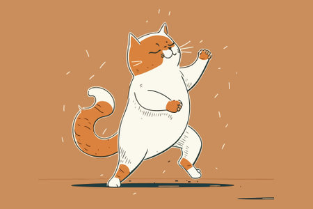 Cat Dancing vector illustrationのイラスト素材
