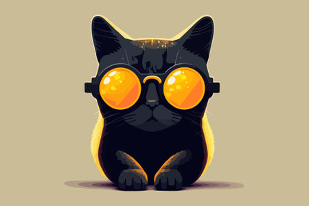 Cat wearing sunglasses vector illustrationのイラスト素材